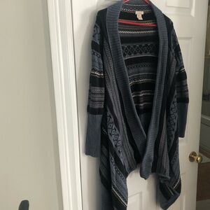 Sundance Asymmetrical Aztec  100% Cotton Wrap Cardigan